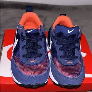 Toddler Nike waffles size 6c navy blue, orange and white brand new never worn